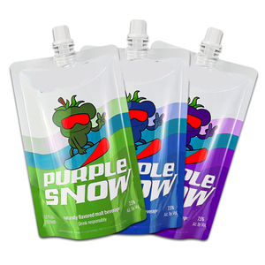 Pochette à bec verseur debout avec logo imprimé personnalisé sac de pochette d'emballage de jus d'eau liquide avec bec - Product Image 1