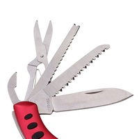 Couteau de survie multifonction HEYI 11 en acier inoxydable, manche antidérapant en acier inoxydable, bord droit, 16 cm de longueur totale