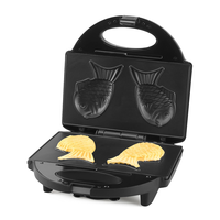 Gaufrier de poisson Taiyaki de nouvelle conception avec plaques antiadhésives, fabricants de sandwichs électriques multifonctionnels à 2 tranches, chauffage rapide de 760W