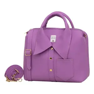 Bolso Bandolera Fana Lavender con Cierre de Botón de Cuero, Estilo Femenino, Uso Diario, Verano - Product Image 1