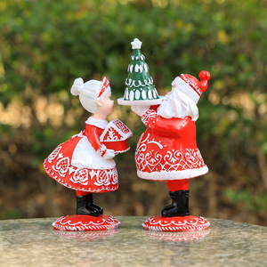 Figuras de Papá Noel de Resina, Decoraciones Navideñas para Exteriores, Acabado Brillante, Estilo A B C D W329 - Product Image 2