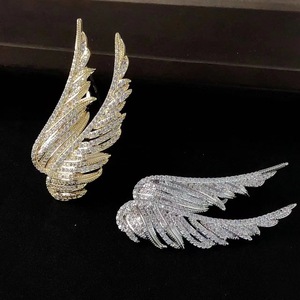 MUYU Feather Wing Brooch Silver Gold Zinc Alloy Women's Party Lapel Pin Fashion Accessory - Product Image 2