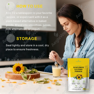 Aeglewell OEM Bubuk Lesitin Bunga Matahari Bebas Kedelai - Pendukung Emulsifier Alami, Suplemen Tanpa Rasa Bebas Gluten - Product Image 4