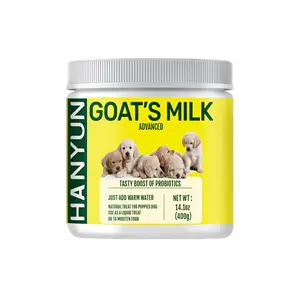 HANYUN Private Label Smooth Fur Digestive Stress Pancreatic Full Cream Goat Milk Powder For Puppies Kittens Pet Health Care