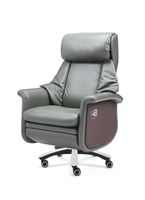 Chaise de bureau électrique intelligente moderne avec massage par airbag et dossier haut en cuir, design ergonomique