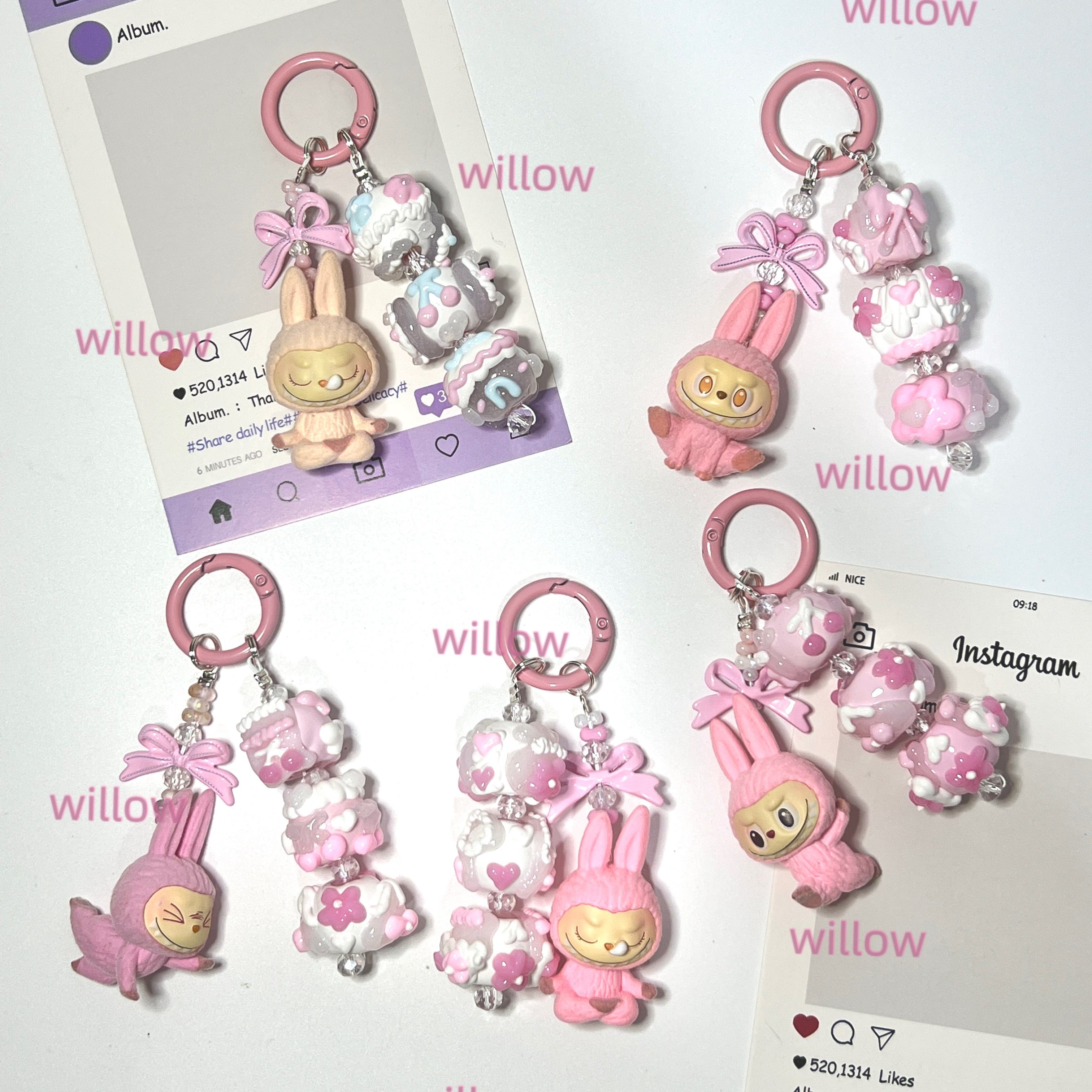 พวงกุญแจ + ตุ๊กตาไข่มุกวาดด้วยมือ