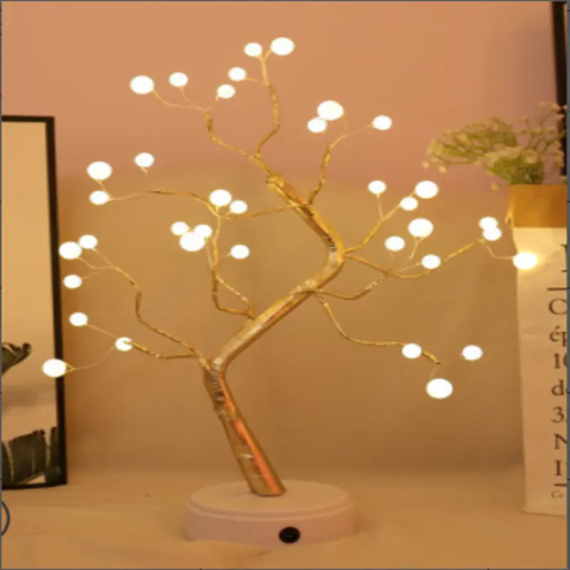 Luz de noche Led Mini árbol de Navidad lámpara de mesa Interruptor táctil lámpara de noche de hadas hogar dormitorio boda fiesta decoración de Navidad