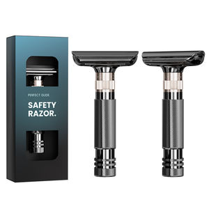 BRIKRLIN портативная гостиничная ежедневная черная металлическая Безопасная бритва для бритья с двумя краями - Product Image 1