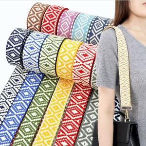 ริบบิ้นผ้าแจ็คการ์ดหลากสี1.5นิ้วสายรัดโพลีเอสเตอร์สองด้านสำหรับสายกระเป๋าและงานฝีมือ - Product Image 1
