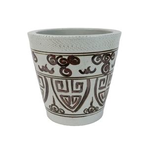 RZSX03-E Maceta Decorativa de Porcelana Roja Óxido, Diseño Clásico Griego Hecho a Mano, Duradera, para Jardín, Uso en Interiores/Exteriores - Product Image 1