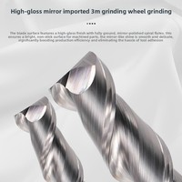 Fraise à rainurer à fond plat en carbure de tungstène à 2 dents, 55 degrés, pour alliage d'aluminium, qualité export CNC, BAIMUSHAN Zhejiang