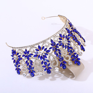 Moda europea americana barocca corona di cristallo festa di compleanno corona corona corona di nozze <span class=keywords><strong>da</strong></span> sposa - Product Image 5