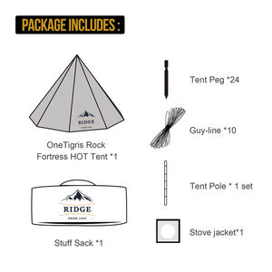 <span class=keywords><strong>Tente</strong></span> chaude avec cheminée, abri de <span class=keywords><strong>bushcraft</strong></span>, 4 à 6 personnes, tipi 4 saisons pour le camping en famille, la chasse, la pêche, imperméable, coupe-vent - Product Image 5