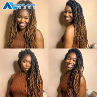 Extensions de cheveux tressés au crochet de 18 pouces, pré-bouclées, style Gypsy Loc, Dreadlocks, Ombre, bouclées et ondulées, pour tresses torsadées, tresses africaines