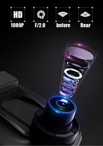 New 10 inch màn hình cảm ứng dòng phương tiện truyền thông Xe DVR Dash Cam ống kính kép Rear View gương tự động <span class=keywords><strong>Dashcam</strong></span> Video Recorder Car HD Dash máy ảnh - Product Image 4