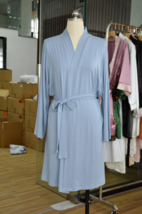 Mới đến phương thức Áo choàng cho phụ nữ ngủ phù dâu Chiều dài đầu gối áo cưới tùy chỉnh mềm rắn tắm áo choàng loungewear áo choàng - Product Image 4