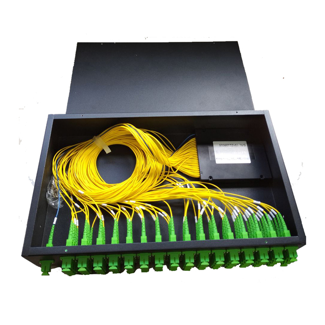 19" 1U Rack Mount 1x64 SC/APC PLC Fiber Splitter FTTH
