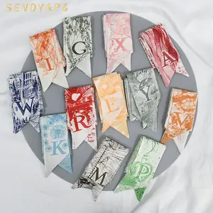 New Arrivals Summer Letters Tarot Ribbon Scarf Handbag Festival Gifts Women Silk Hairbands Scarfs Decoration