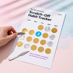 Logo personnalisé Scratch Off habitude Tracker Construction de nouvelles habitudes Calendrier mural Planificateur Affiche pour Yoga Peinture Gym - Product Image 1