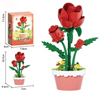 Ensemble de blocs de construction de mini-pots de fleurs DIY, 12 styles, respectueux de l'environnement, en ABS, briques de bonsaï florales, jouet pour la décoration de la maison, cadeau pour les filles et les enfants