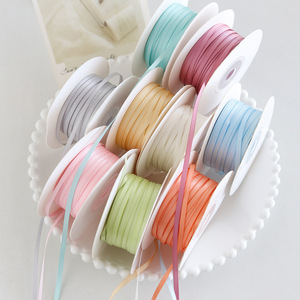 Nine-Colored Ribbon Satin Ribbon Spool 3mm Solid Woven Polyester Gift Wrapping Valentine'S Day DIY Bouquet Making Material - Product Image 1