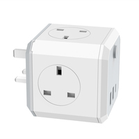 Soket kubus strip daya Eropa 2023 dengan port USB kabel ekstensi outlet Jerman pelindung lonjakan adaptor colokan dinding Multi listrik