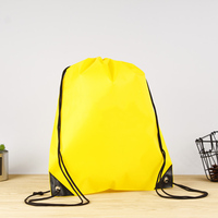 Sac à cordon pliable portable avec logo personnalisé, polyester 210d, sac à dos de sport de plage, sac à cordon en nylon pour la salle de sport