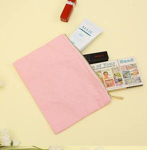 Borsa per il trucco da toilette con Logo personalizzato resistente per Make Up in tela di cotone fai da te - Product Image 4