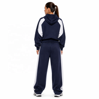 Sudaderas con capucha unisex de gran tamaño, conjunto de chándal con bloques de color, sudaderas personalizadas al por mayor OEM ODM a granel REACH