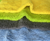 Serviette de voiture en microfibre sans bords 40x40 350GSM, serviette en microfibre corail pour lavage de voiture, serviette absorbante en microfibre pour le séchage et le detailing automobile