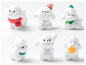 Perlengkapan Seni dan Kerajinan Resin Kartun Cina 3D Anjing Putih Lucu Miniatur Figurin Taman Peri Hewan Barang Grosir Partai Besar - Product Image 5