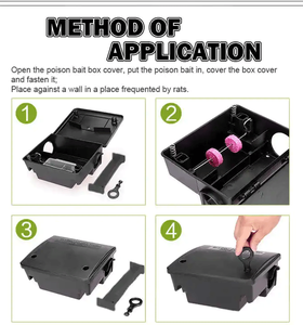 Stazione per Esche per Roditori in Plastica Nera di Alta Qualità - Scatola Riutilizzabile per Trappole per Topi con Chiusura a Chiave, Logo Personalizzabile - Product Image 2