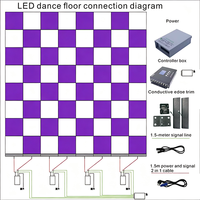 Piste de danse LED magnétique 3D portable pour événements et mariages, 12 pièces, avec application/contrôleur mobile