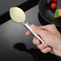 Cuillère multifonctionnelle pour crème glacée avec poignée confortable, en acier inoxydable, antiadhésive