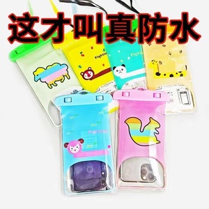Waterproof Phone Case Large Size Cartoon Design Transparent For Swimming Outdoor Use With Detachable Strap Unisex - Product Image 1