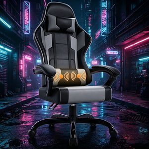 Chaises de jeu classiques colorées grises avec massage, Silla Esports <span class=keywords><strong>Gamer</strong></span>, chaises de bureau Anchor E-sports - Product Image 6