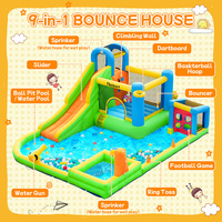 Château gonflable commercial robuste avec toboggan aquatique pour adultes et enfants – En stock aux États-Unis