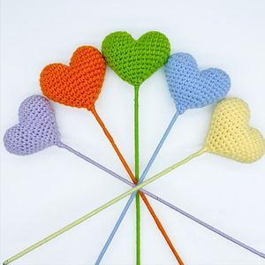 Adorno en Forma de Corazón, Ramo de Flores Tejidas a Crochet, Regalo para Fiesta, Día de San Valentín, Boda - Product Image 2