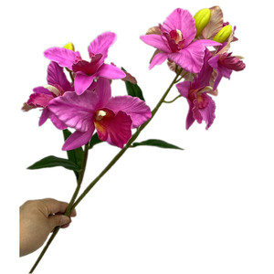 Plante d'orchidée Phalaenopsis artificielle faite à la main, 11 têtes, deux fourches, grand <span class=keywords><strong>cymbidium</strong></span> pour la fête des mères - Product Image 5