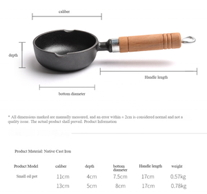 Mini-casserole <span class=keywords><strong>en</strong></span> fonte sans revêtement pour la maison et la cuisine, multifonctionnelle, pour lait, sauces et œufs, avec bec verseur pour la cuisson domestique - Product Image 2
