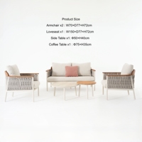 Luxuriöses Klassisches Europäisches Garten-Set Elegantes Seil-Design Outdoor-Sofa Stilvolle Gartenmöbel-Kollektion Sessel für Hotels