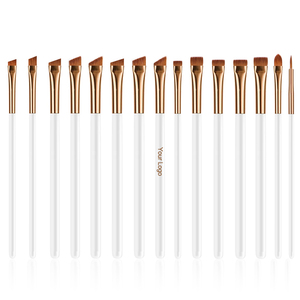 Pinceaux de maquillage individuels EMF fins, angulaires, teintés, véganes, avec logo personnalisé, pour sourcils plats, eye-liner, anti-cernes, teinture pour sourcils, marque privée - Product Image 2