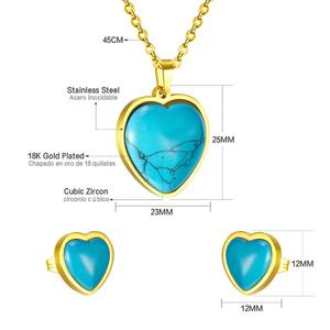 Boucles d'oreilles vintage en acier inoxydable et turquoise à prix abordables pour femmes, ensemble de bijoux de mode nigériens pour mariage - Product Image 6