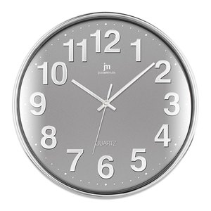 Reloj de pared (35,5cm) JUSTAMINUTE Gris y Cromo 00816G - Product Image 1