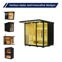 Sauna extérieur traditionnel noir, design moderne, bois massif, vente directe d'usine, options de bois personnalisables