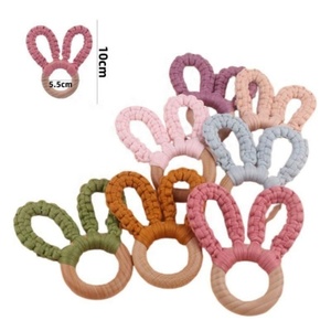 <span class=keywords><strong>Anneau</strong></span> <span class=keywords><strong>de</strong></span> <span class=keywords><strong>dentition</strong></span> écologique en bois <span class=keywords><strong>de</strong></span> hêtre pour bébé, jouet à mâcher avec oreilles <span class=keywords><strong>de</strong></span> <span class=keywords><strong>lapin</strong></span> en coton, sucette pour enfants, sans BPA - Product Image 1