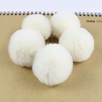 Boule de fourrure artificielle de lapin de 4 à 5 cm, pompon tricoté, prix bas, accessoire de bricolage, vêtements, peluche