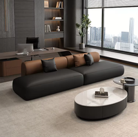 Zeitgenössische U-förmige Sessel Gebogene Lounge-Sofas für Büro, Hotel-Lobby, Wohnzimmer, Wartebereich Leder-Sofa Couch