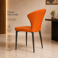 Moderner Italienischer Esszimmerstuhl mit Strukturierter Rückenlehne und Metallbeinen für Zuhause oder Hotel
