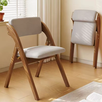 Chaise de salle à manger pliante en bois massif avec dossier, design gain de place pour la maison, le bureau et les réunions